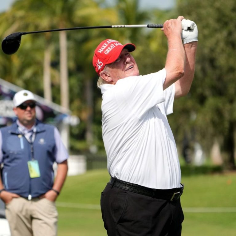 Trump declares himself winner of golf championship – despite missing a round