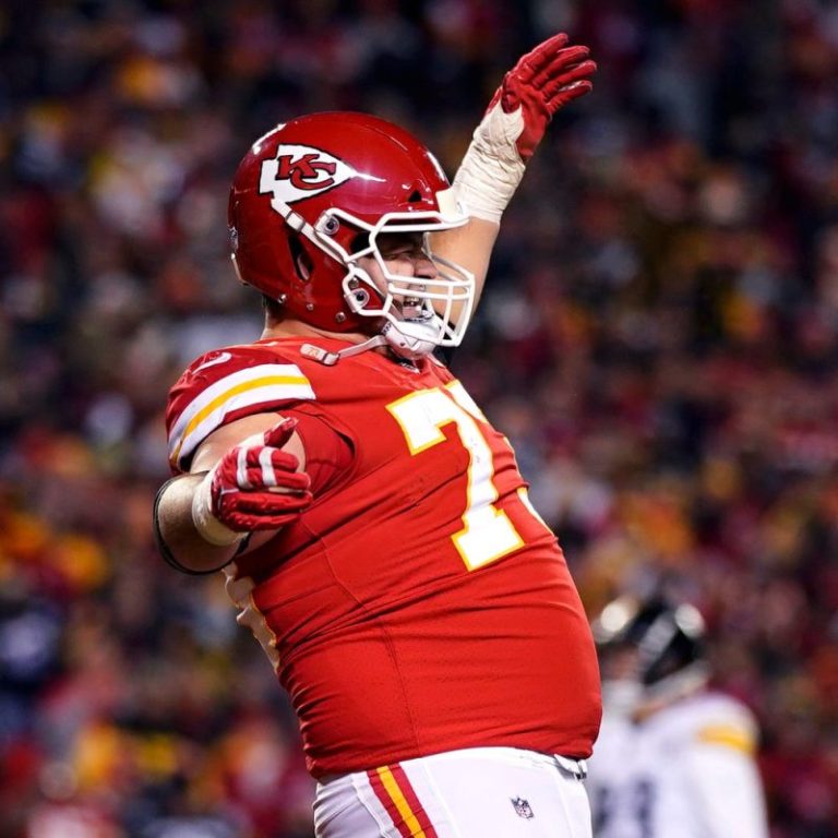 Two Chiefs players on baby watch during Super Bowl prep