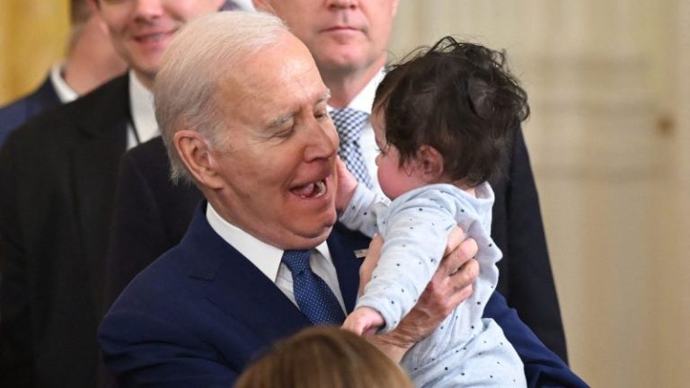 WATCH: Biden says he likes ‘babies better than people’ as child wails during White House speech