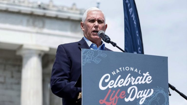 Mike Pence pushes for national 15-week abortion ban one year after fall of Roe v. Wade