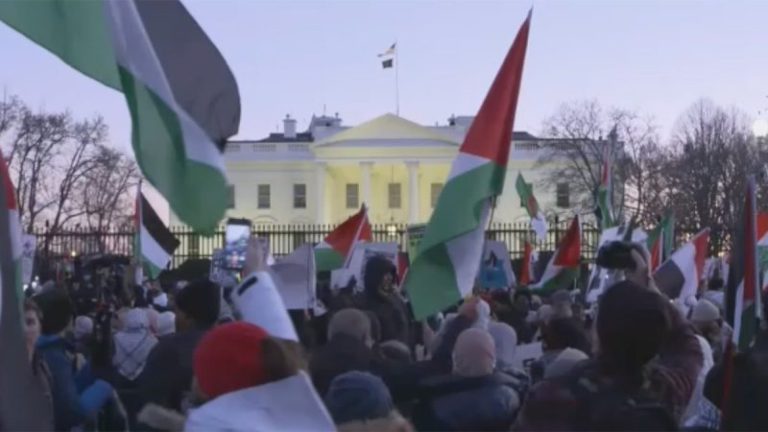 White House staff ‘relocated’ after pro-Palestinian rioters damage anti-scale fencing, hurl objects at cops