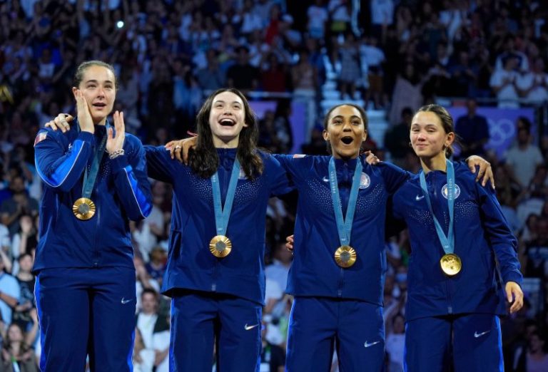 U.S. women win gold in team foil at Paris Olympics
