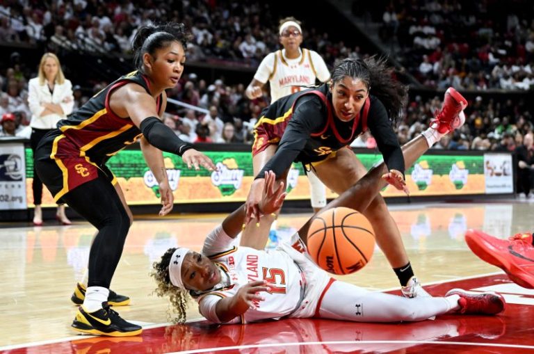 USC women’s hoops gets tough road win as LA fires burn back home