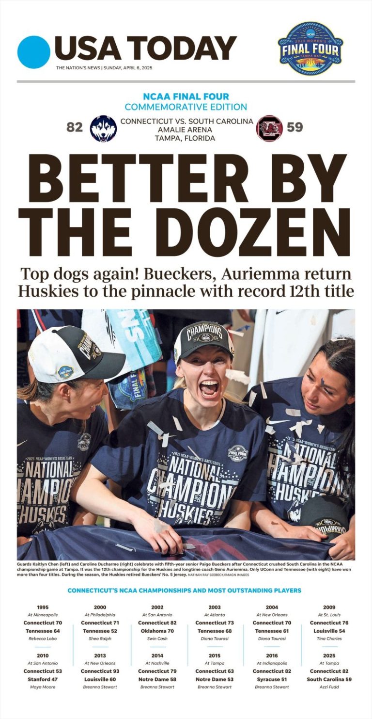 Celebrate UConn’s latest NCAA title with commemorative page print