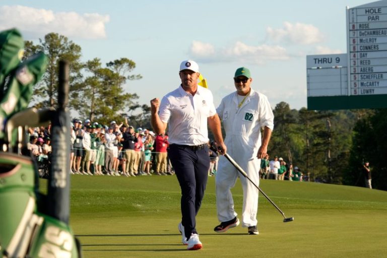 Watch: Bryson DeChambeau caps Masters round with epic birdie on 18
