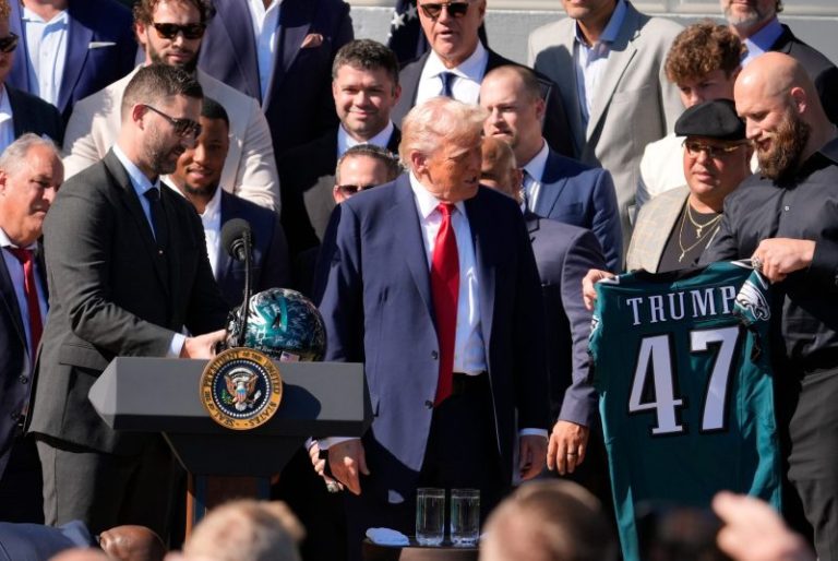 Donald Trump endorses Eagles’ ‘tush push’ play in White House visit