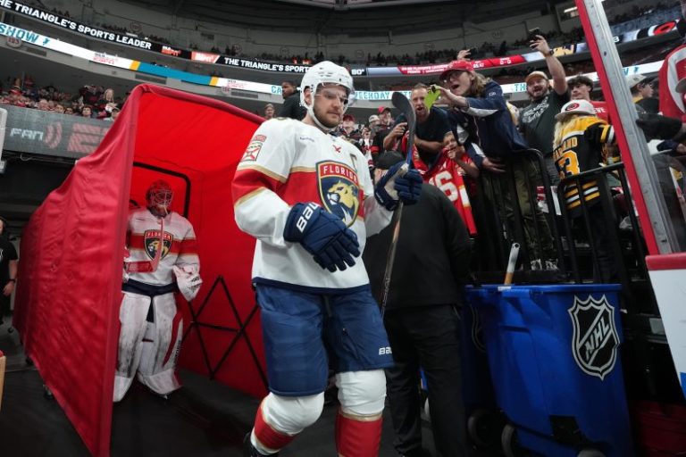 Panthers star surprised with two trophies before heading to Final