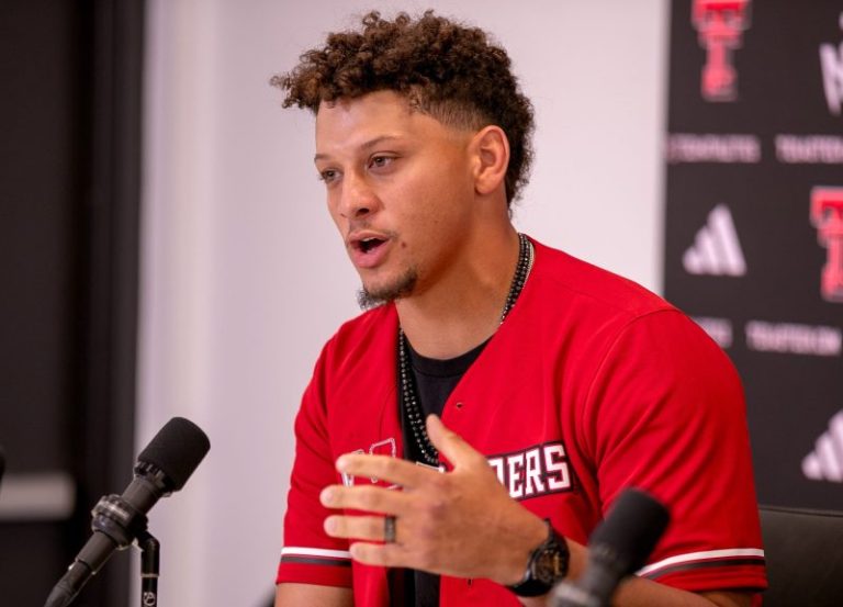 Why is Patrick Mahomes at WCWS Game 2 between Texas Tech and Texas?