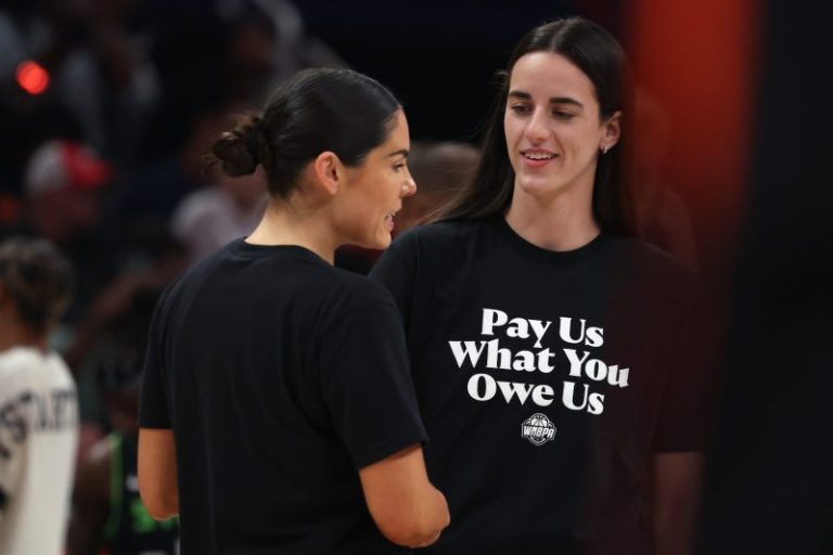 Caitlin Clark, WNBA All-Stars wear ‘Pay Us What You Owe Us’ shirts