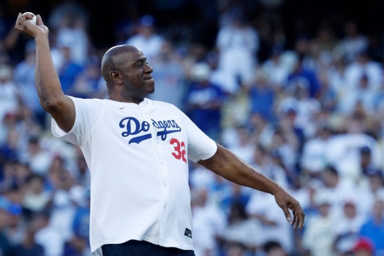 Watch: Magic Johnson throws out first pitch at World Series Game 5