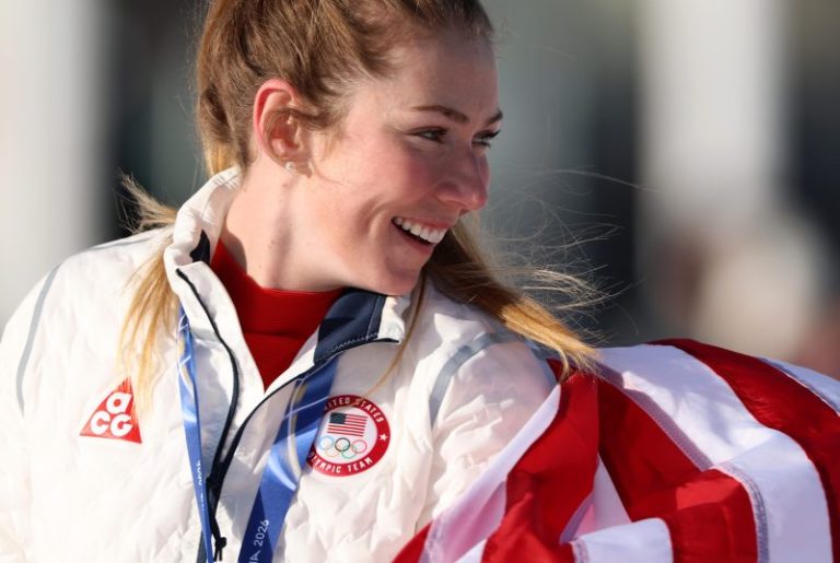 Mikaela Shiffrin’s third gold draws historic praise from Taylor Swift